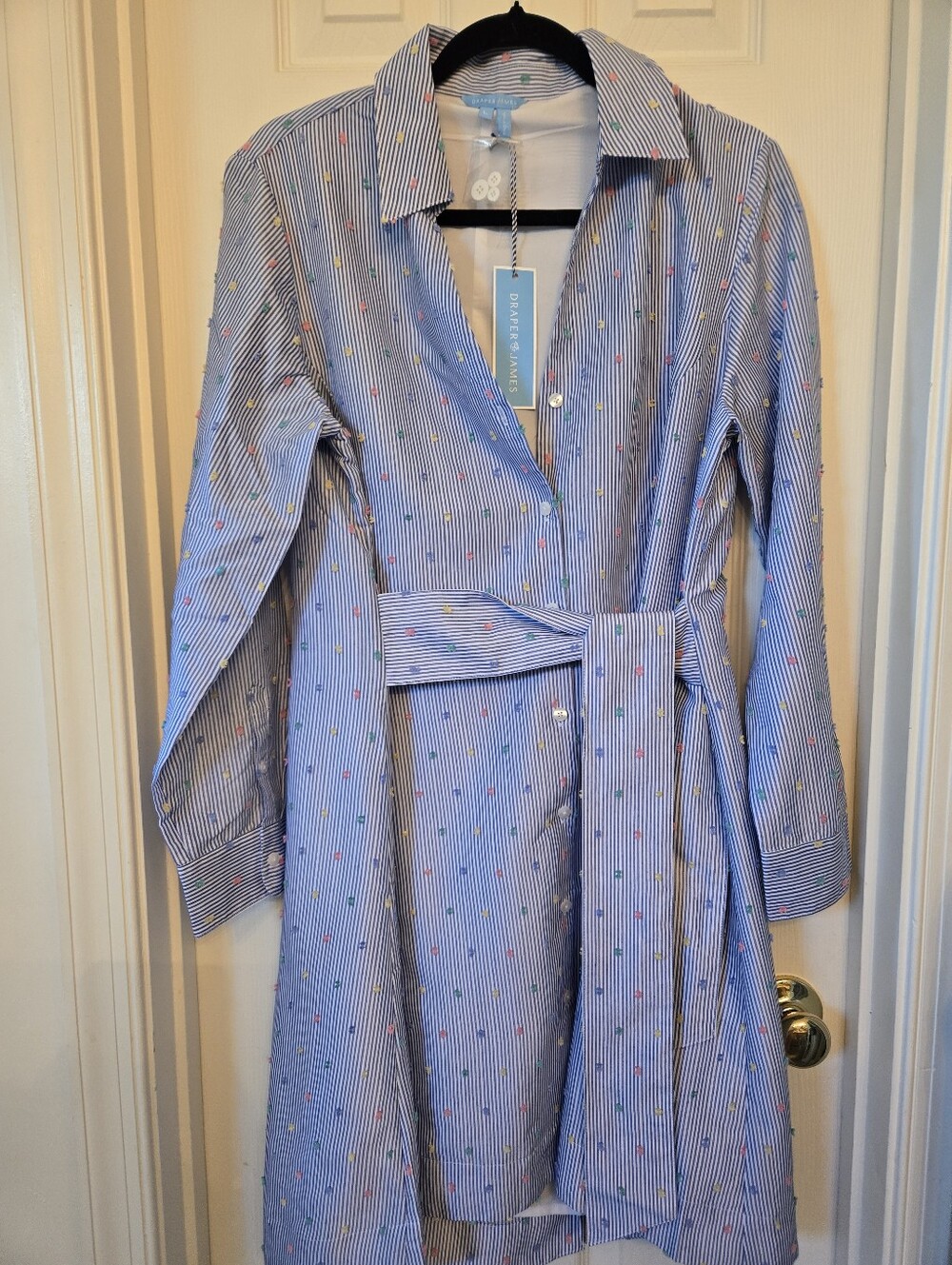 NWT Layla Shirt Dress In Blue Stripe - Large - Picture 11 of 11